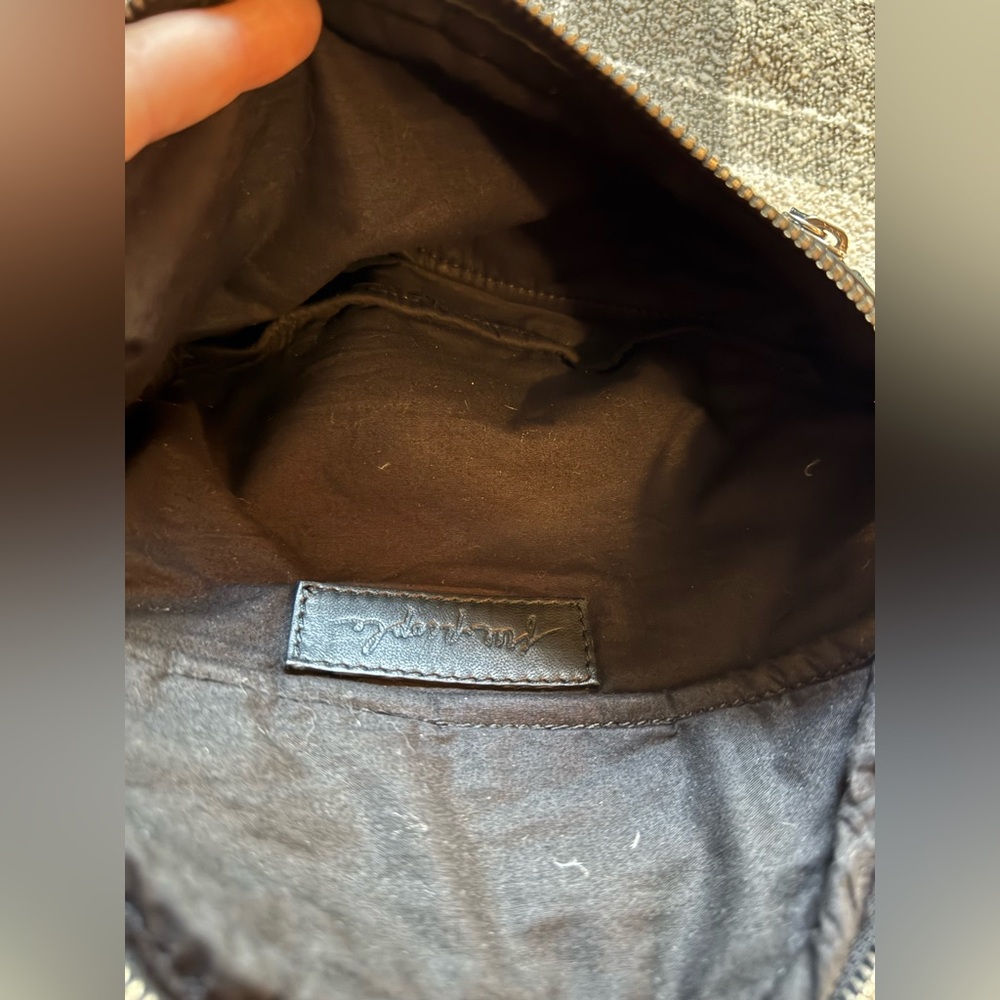 Free People calf skin leather Black Leather belt Bag silver hardware - Picture 7 of 8